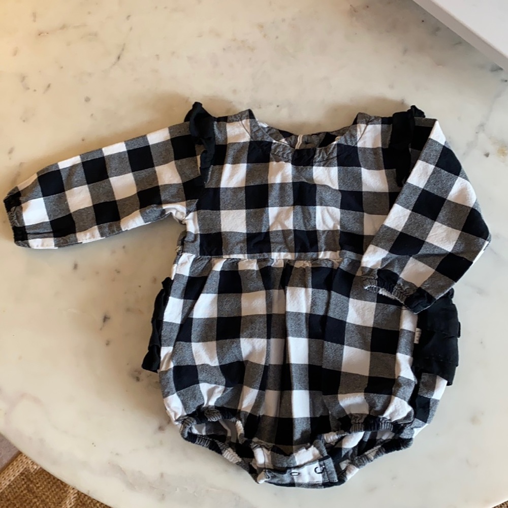 Buffalo Plaid Ruffle Butts Bubble Romper